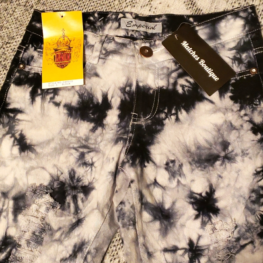 Emperial Tie Dye/Stonewash Distressed Jeans NWT